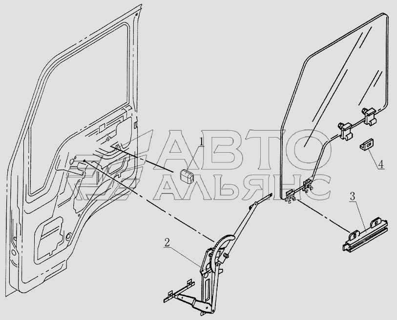 6104E0 Door glass regulator