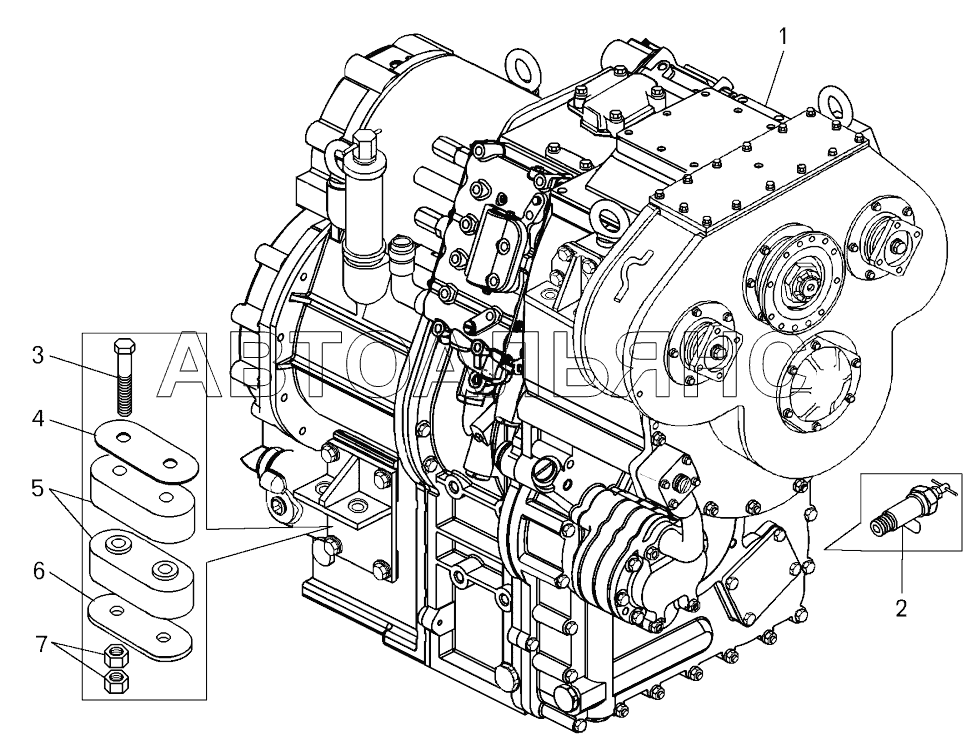 Установка гидромеханической передачи ;Mounting of hydromechanical gear