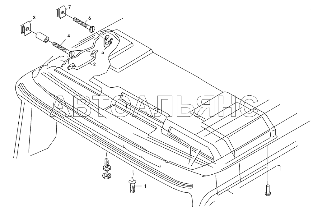 HEADLINING WITH MOUNTING AND GRAB HANDLE