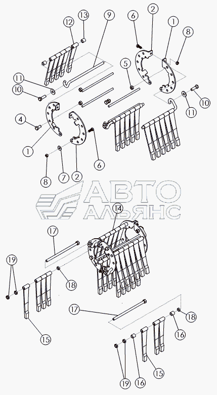 RUBBER FLAILS ON №1 DRUM REVERSE 22" SPACING