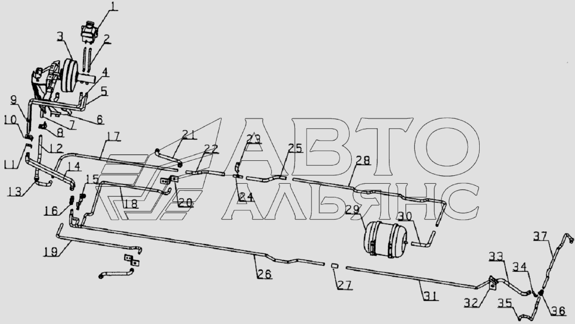 3506D126 Brake pipe system