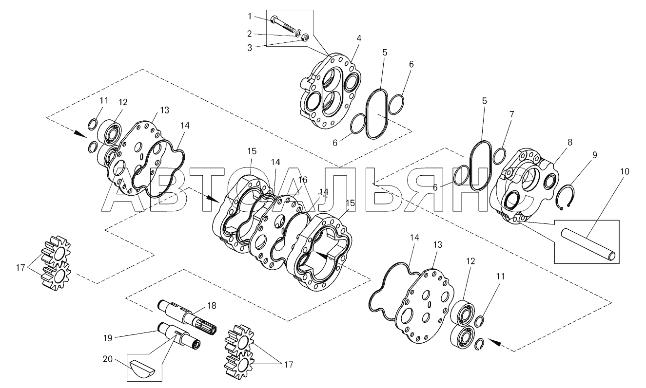 Насос масляный передний;Front oil pump