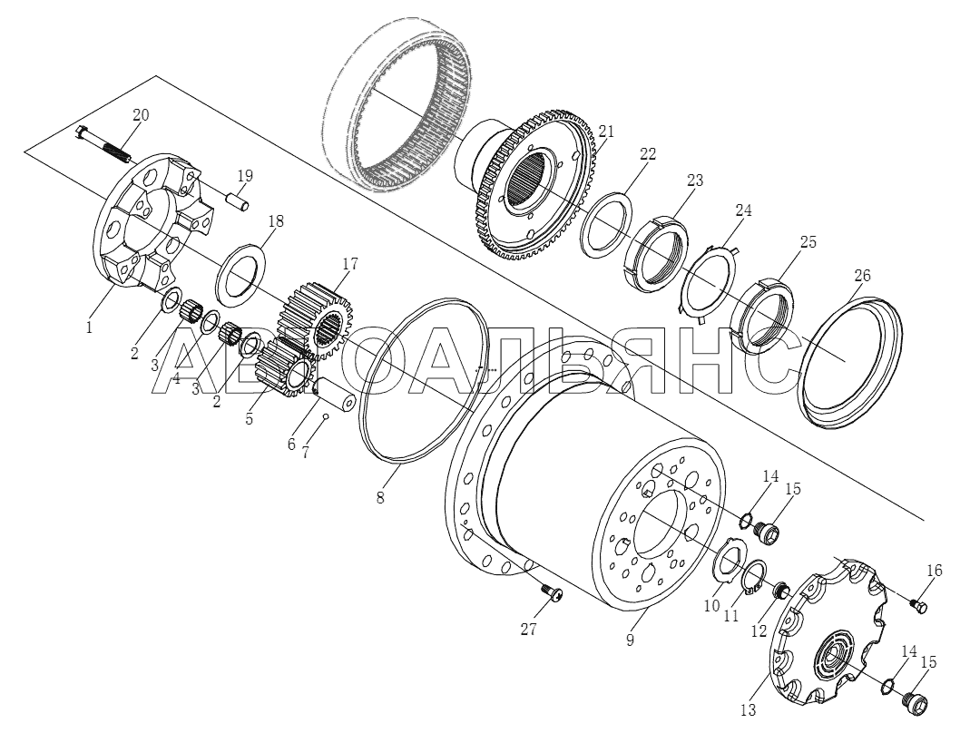 STR DRIVE BRIDGE WHEEL PLANETARY REDUCER II