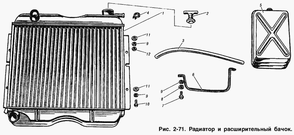 Радиатор и расширительный бачок