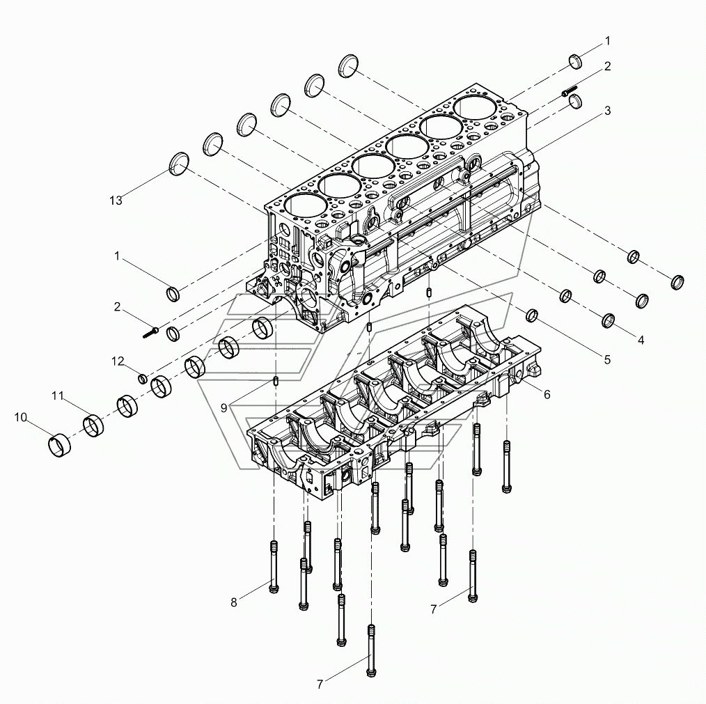 Pre-assembled cylinder block