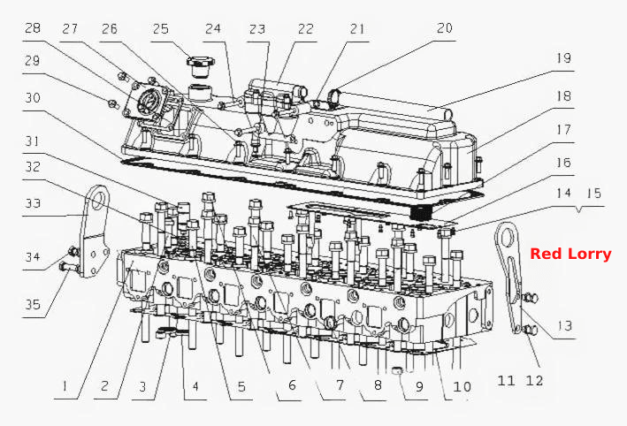 L7000- Головка цилиндров и крышка головки цилиндров в сборе