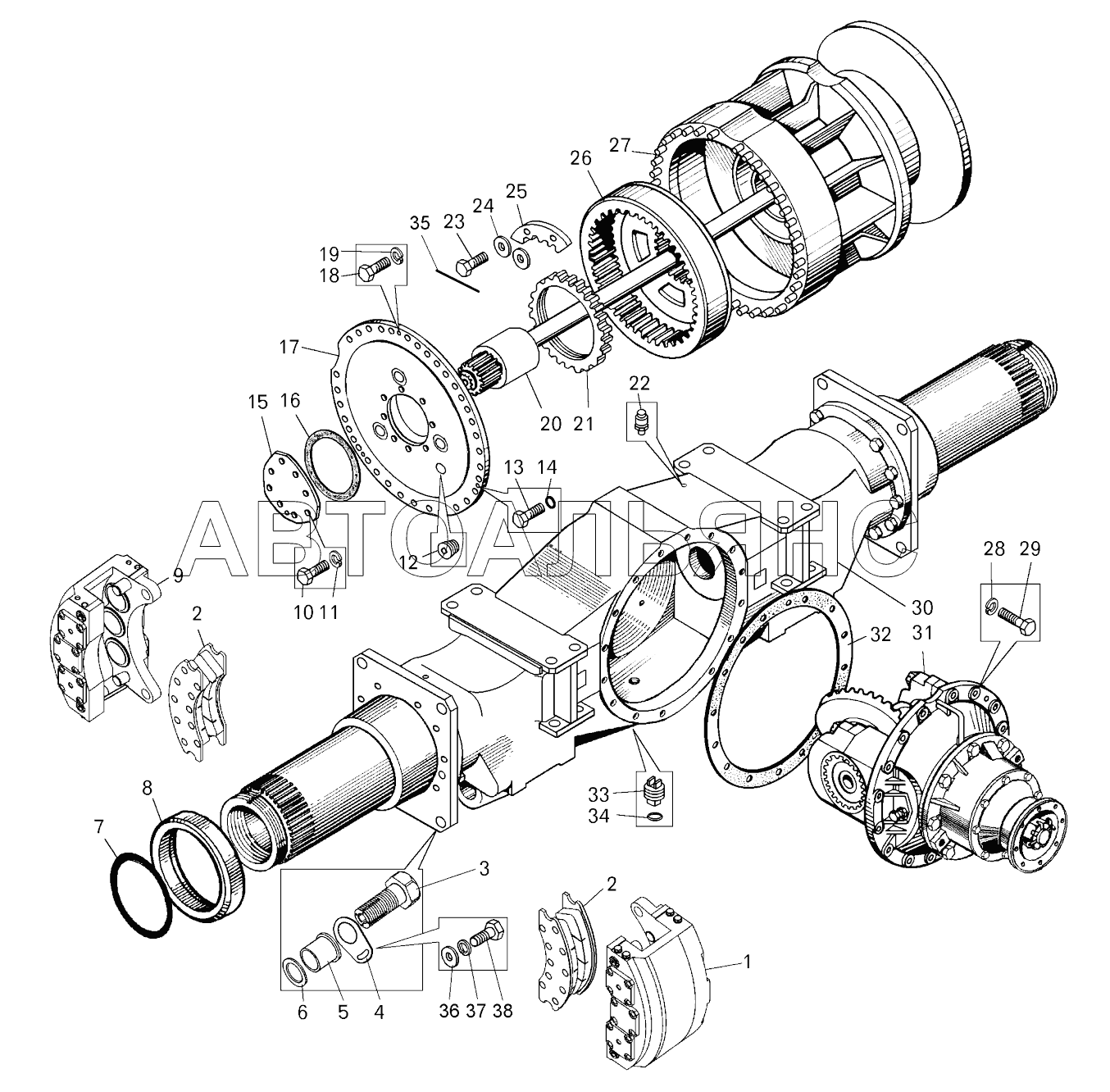 Мост ведущий передний ;Front driving axle