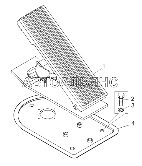Установка тормозной педали (75307-2100080);Mounting of brake pedal