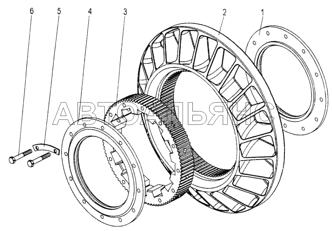 Колесо первого (второго) реактора в сборе;First (second) reactor wheel, assy