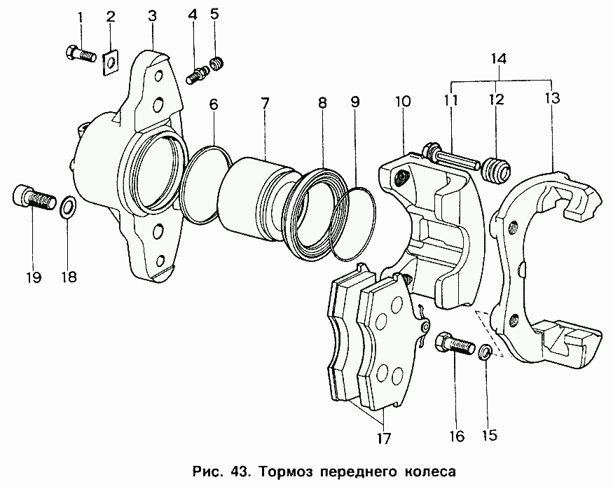 Тормоз переднего колеса