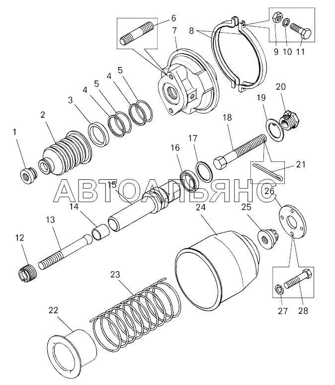 Цилиндр стояночного тормоза ;Parking brake cylinder