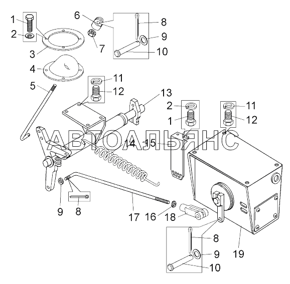 Установка ходового командоконтроллера (75131-2100076);Mounting of running command controller