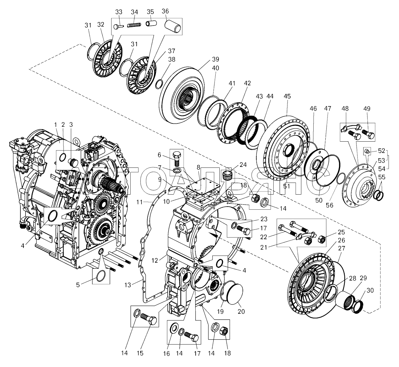 Гидротрансформатор с коробкой передач;Torque converter with gearbox