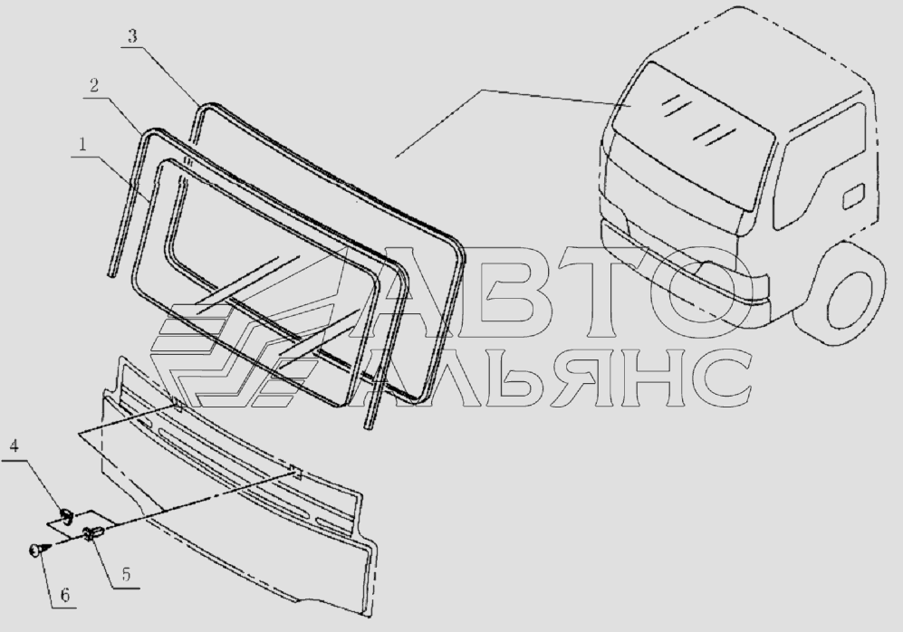 5206D0 Front windshield glass