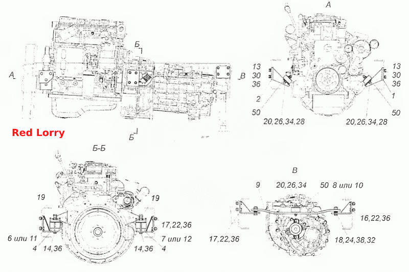4308-1001005-13 Монтаж силового агрегату