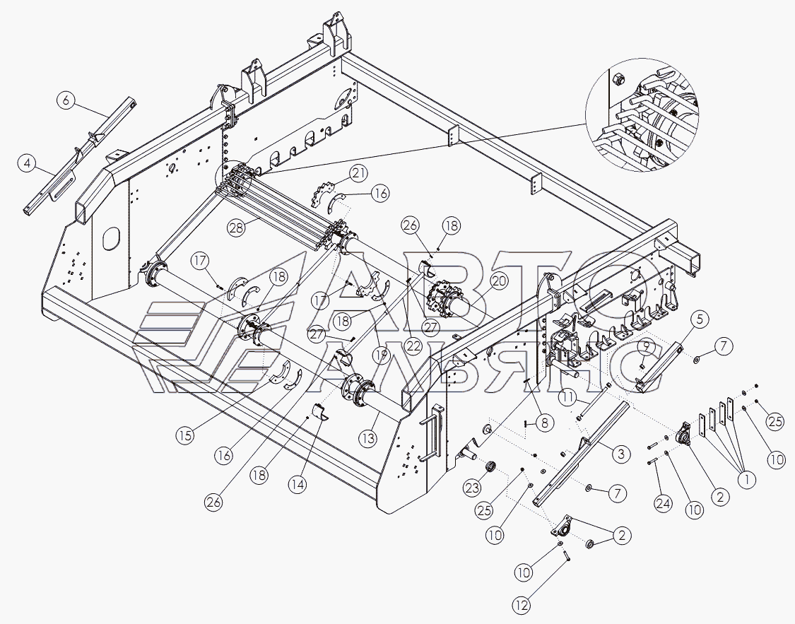APRON SHAFT - HOOK CHAIN