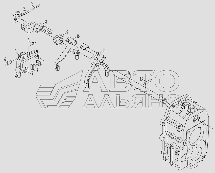 Fork shaft assembly