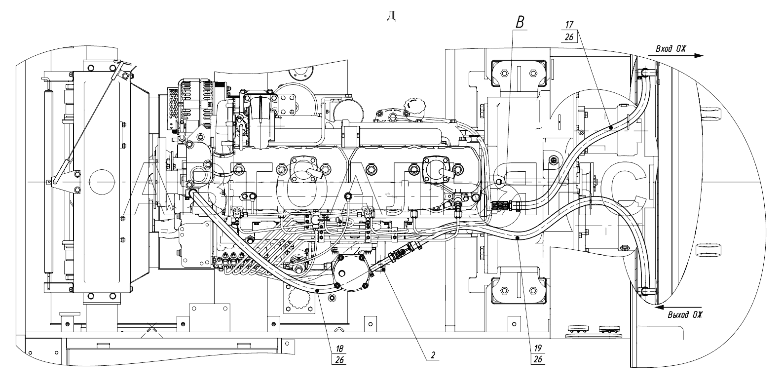 Установка трубопроводов отопителя ТО-28А.20.00.000;Heater tubing installation ТО-28А.20.00.000