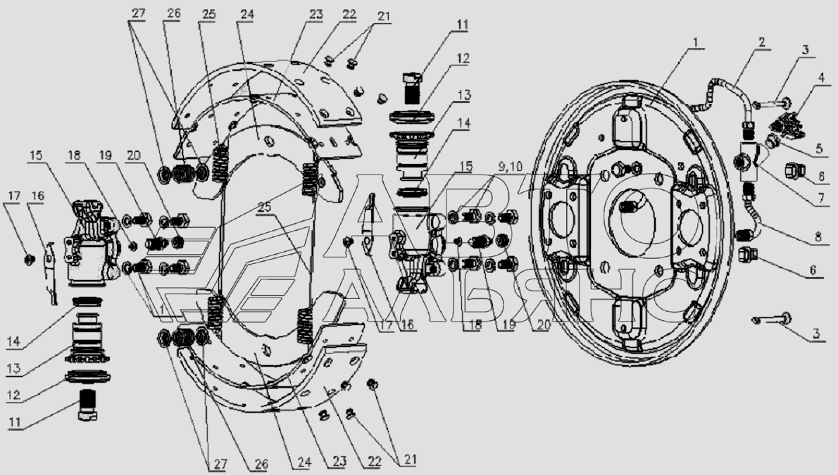 3501D120XZ Front brake assembly