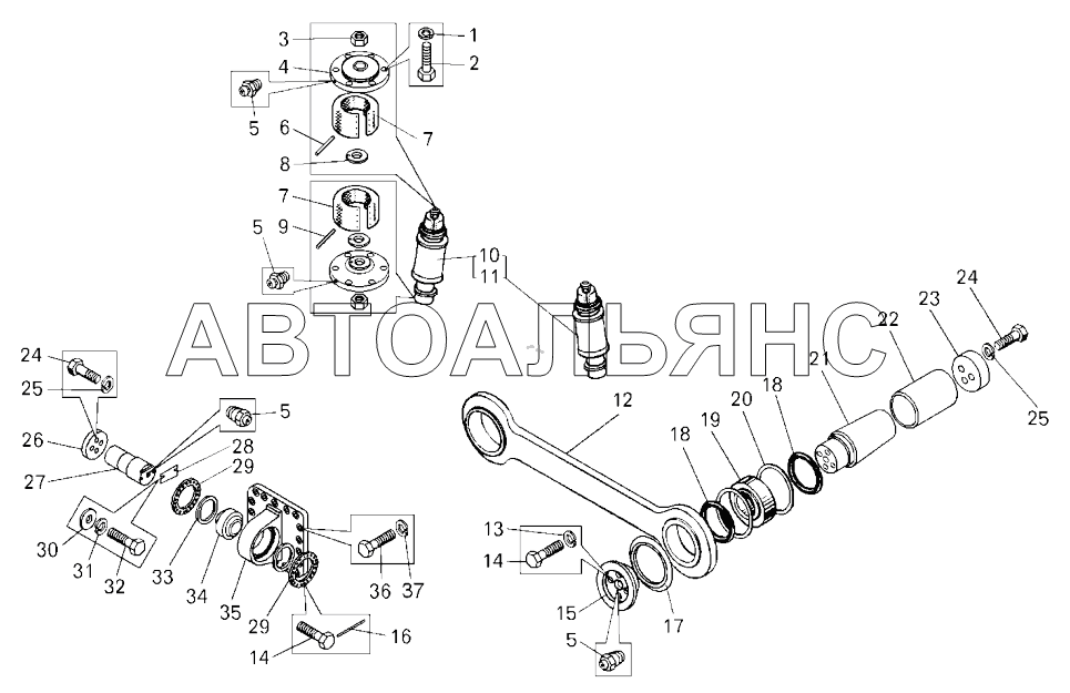 Установка передней подвески (75570-2900001);Mounting of front suspension