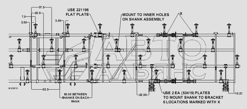 LEFT SIDE SHANK SPACING - 60 FT