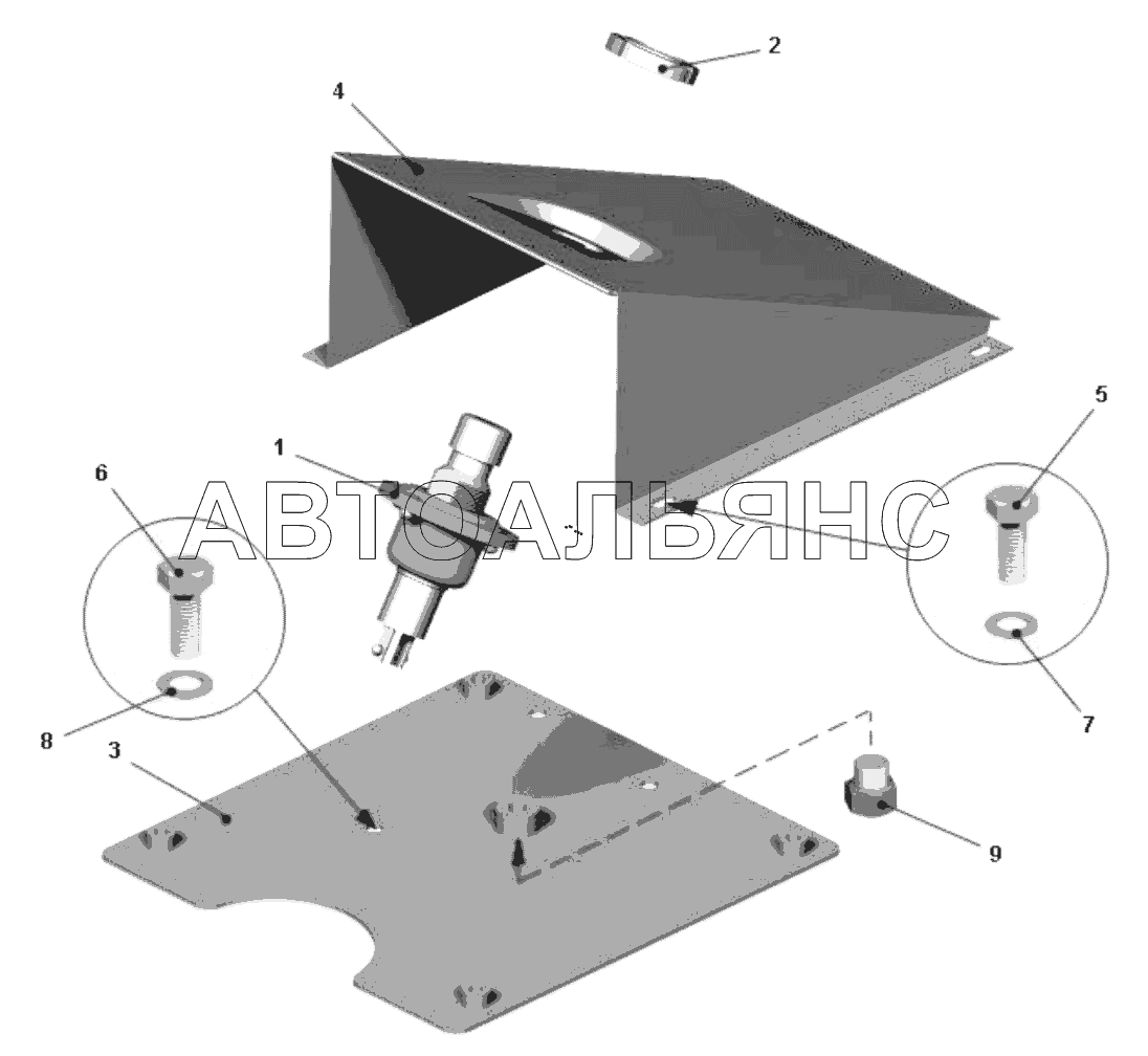 Установка включателя гидравлического тормоза;Mounting of hydraulic brake switch