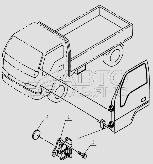 6106E0 Door hinge assembly