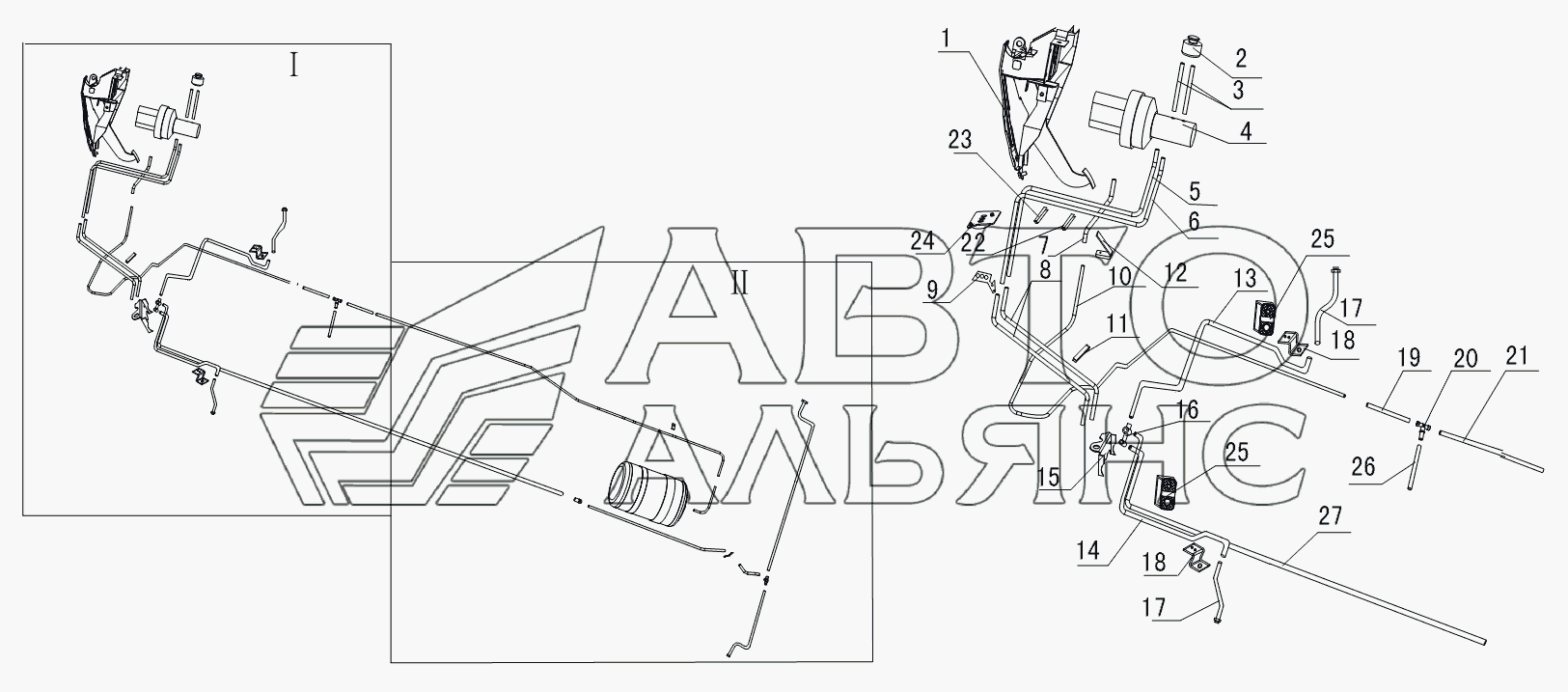 3506D4JC Brake pipe system