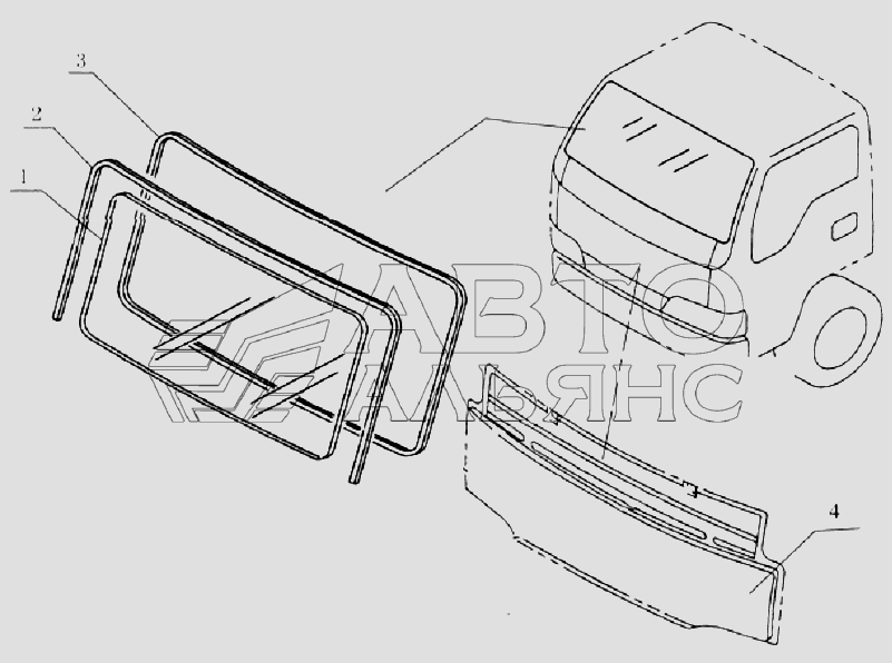 5206D0 Front windshield