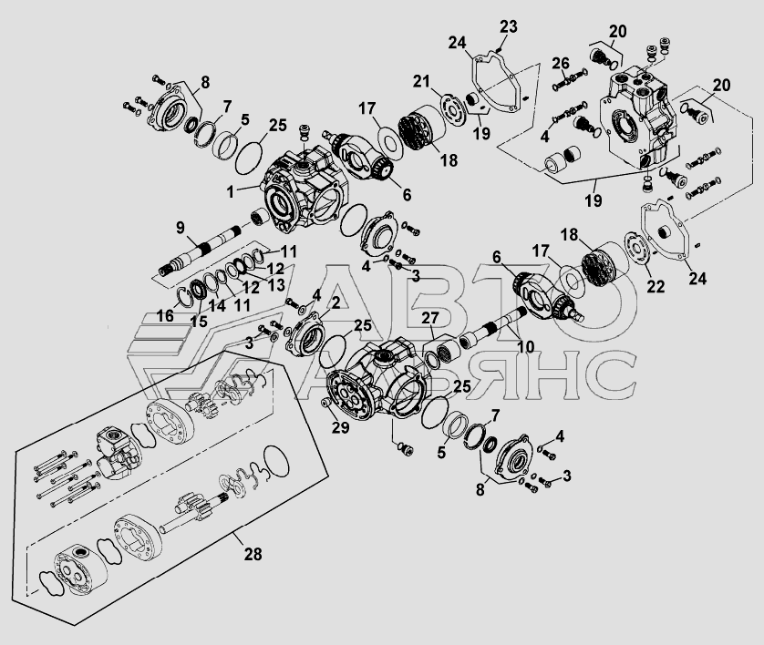 HYDRAULICS: TRIPLE PUMP