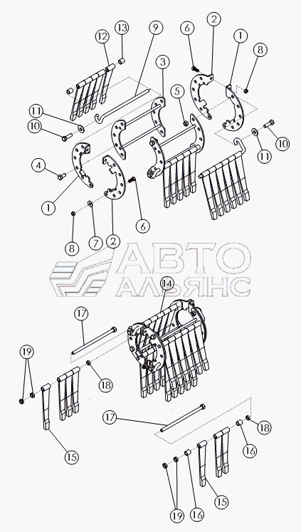 RUBBER FLAILS ON №1 DRUM REVERSE 22" SPACING