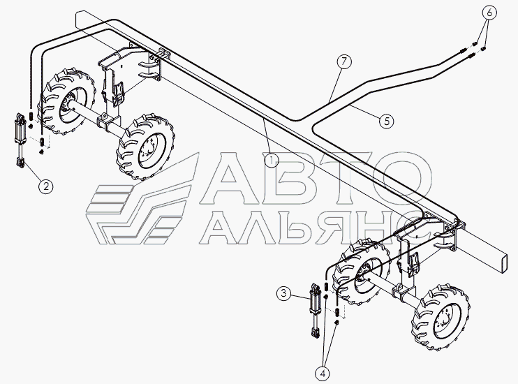 REAR STRUT HYDRAULICS - 11.2X24 TIRES (OPTIONAL)