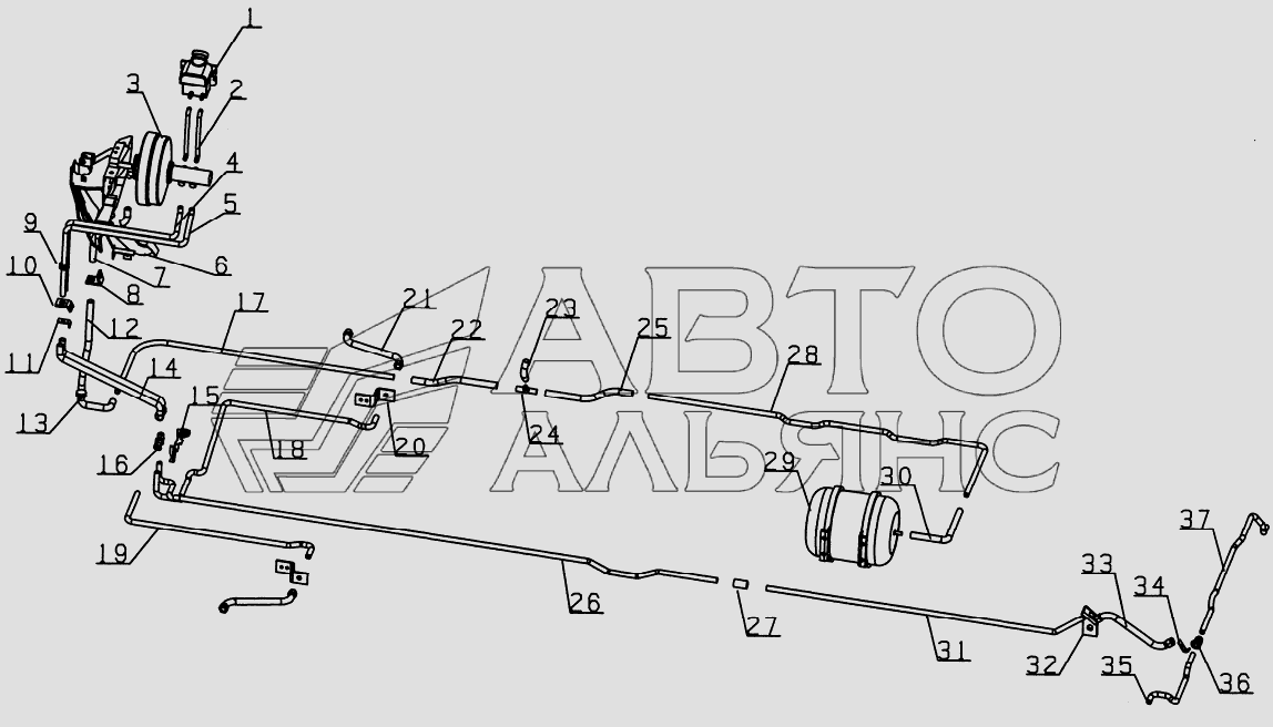 3506D120 Brake pipe system