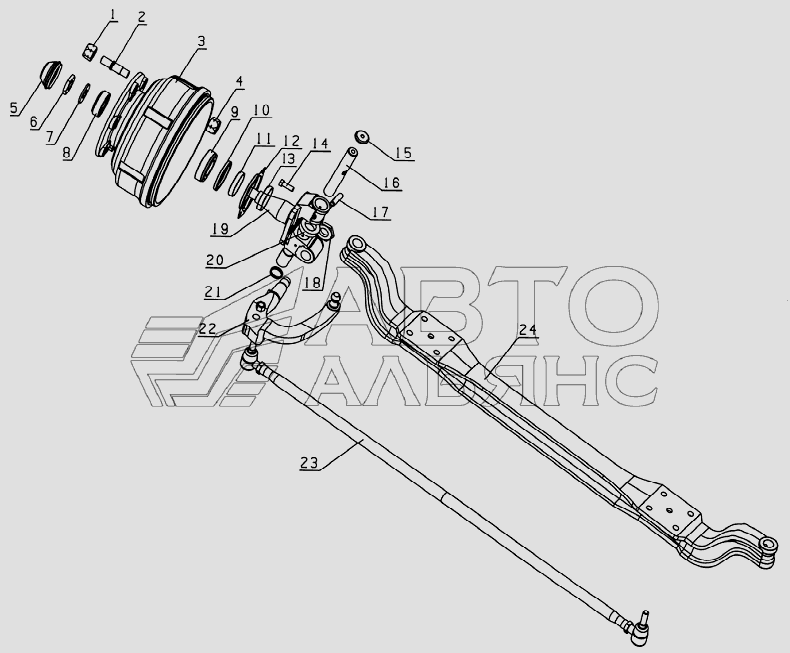 3000D4XZ Front axle assembly