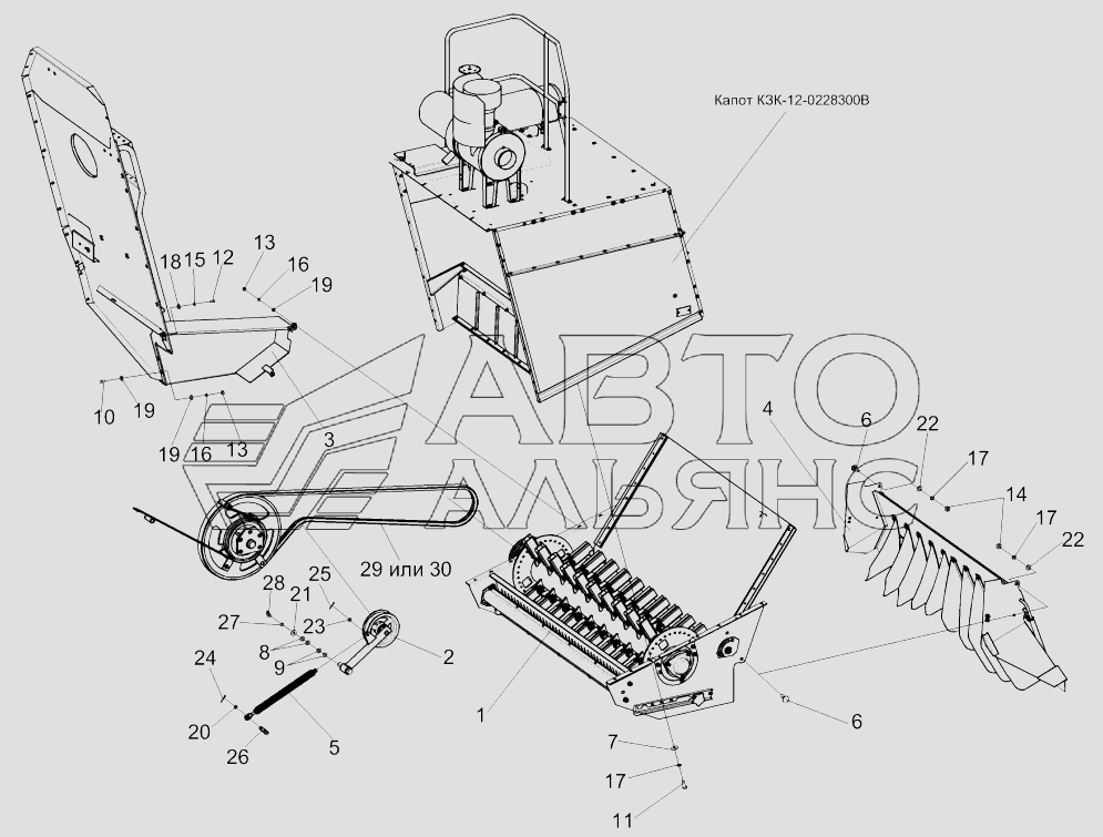 Установка соломоизмельчителя КЗК-10-0290600