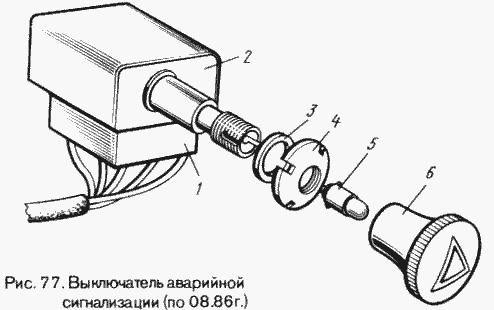 Выключатель аварийной сигнализации (по 08.86 г.)