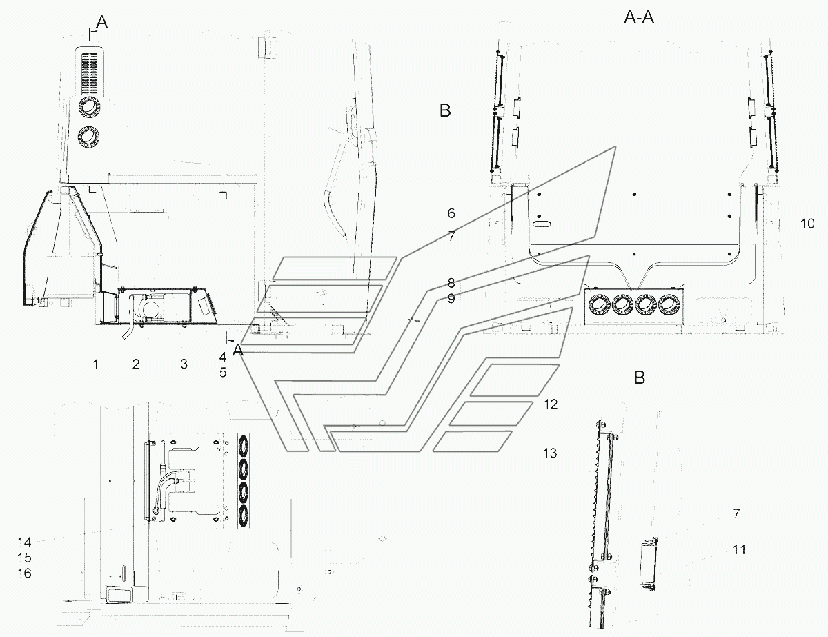 Установка отопителя "ZENITH " и воздуховодо