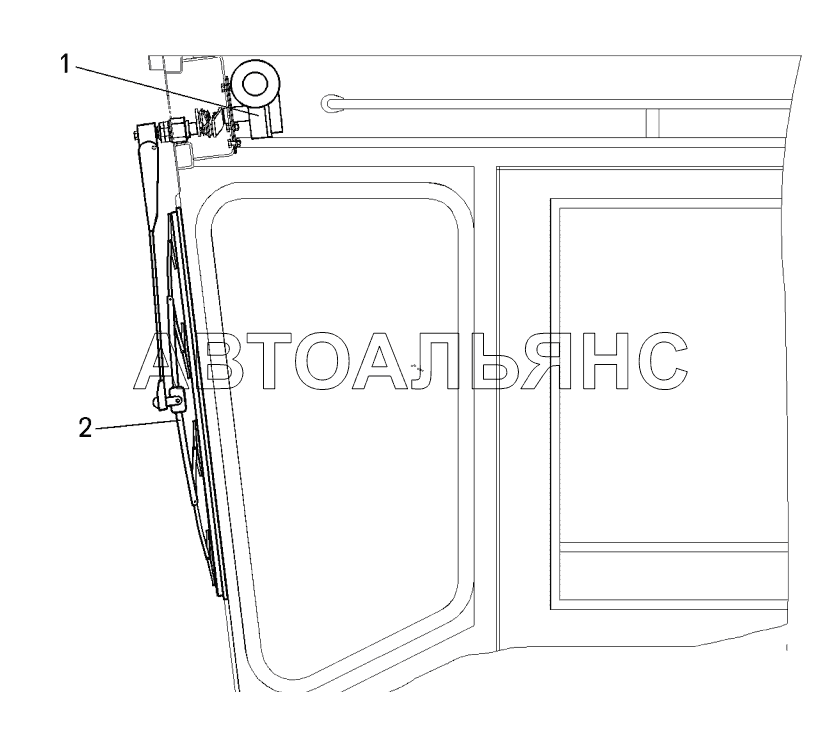Установка стеклоочистителя;Mounting of windshield wiper