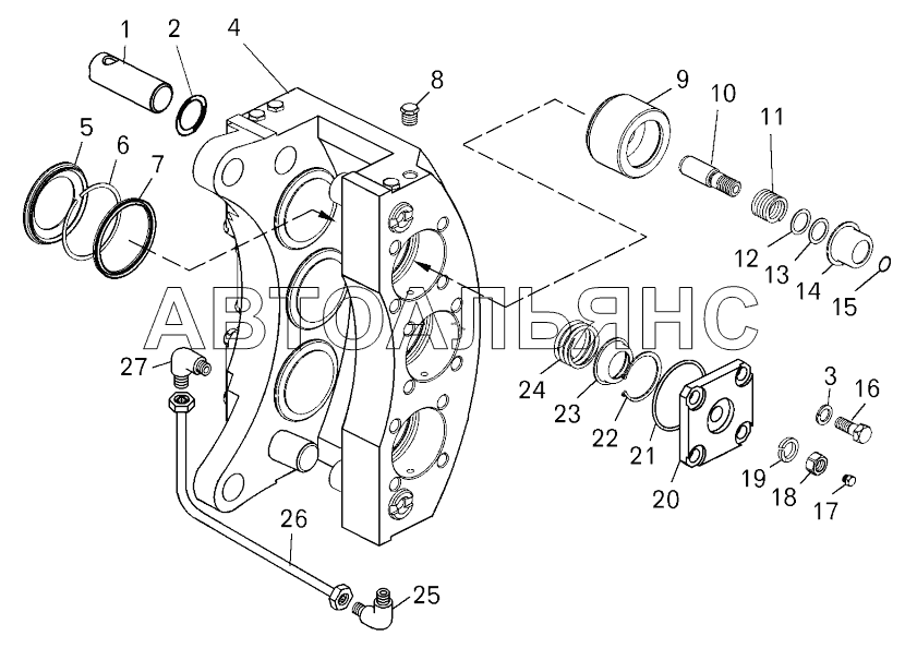 Корпус тормоза (, );Brake body