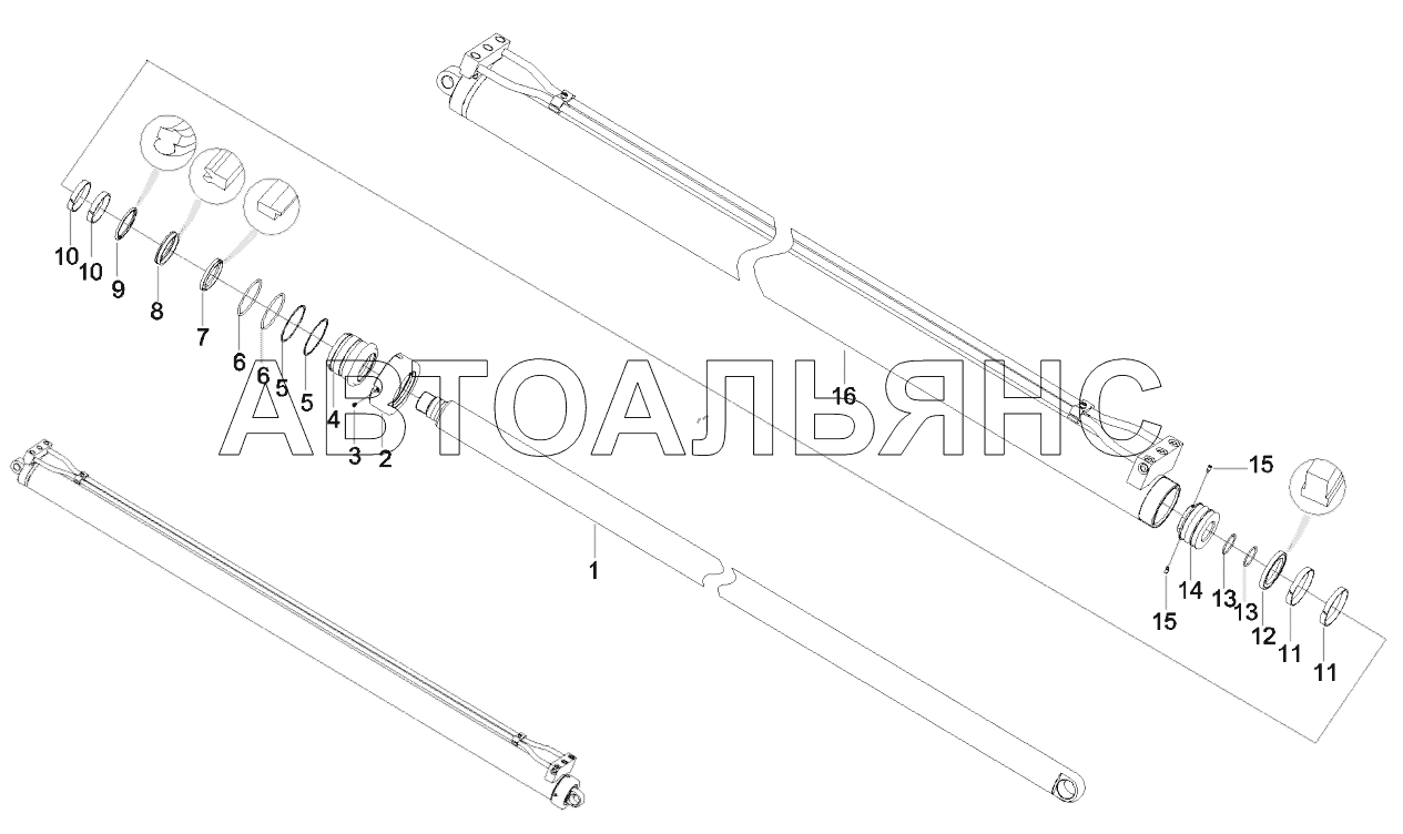 Масляный цилиндр горизонтального аутригера QY17ZX