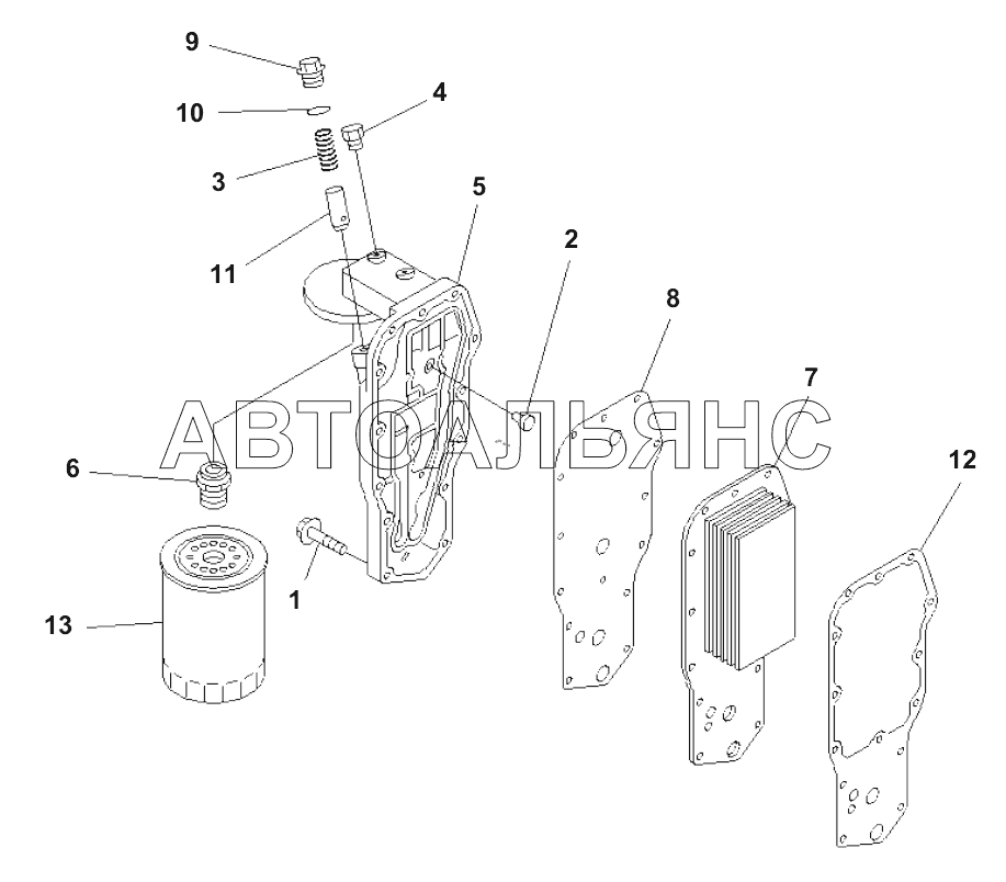 OIL COOLER AND OIL FILTER