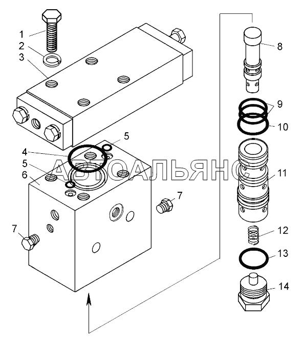 Автомат разгрузки насоса (75131-3428010);Automat of pump release