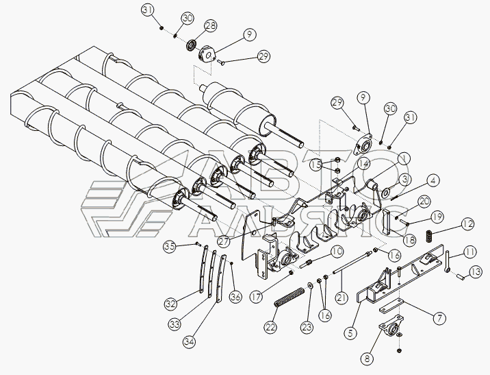 REAR CLEANING ROLL MOUNTING PACKAGE