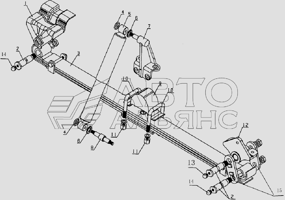 2901D4XZ Front suspension assembly