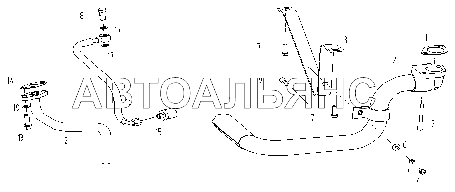 МАСЛЯНЫЕ ТРУБОПРОВОДЫ ДВИГАТЕЛЯ ГРУППА D19- +C