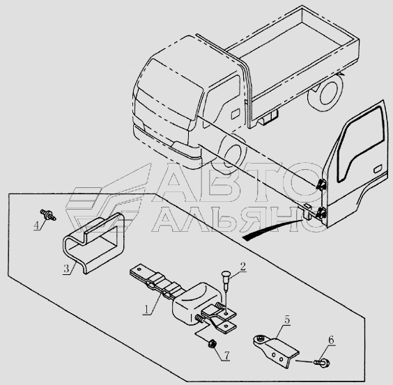 6109E0 Door limitator assembly