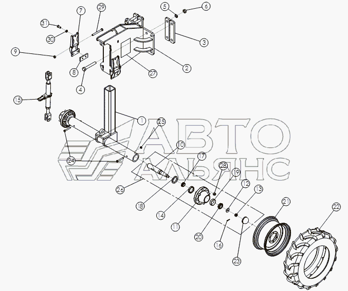 STANDARD REAR STRUTS - 11.2 X 24 TIRES