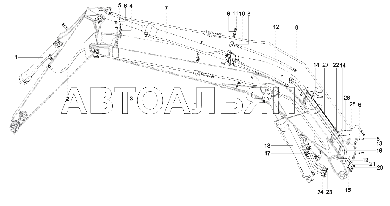 A810312000362 Трубопроводы, рабочее оборудование AS