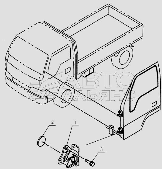 6106E0 Door hinge assembly