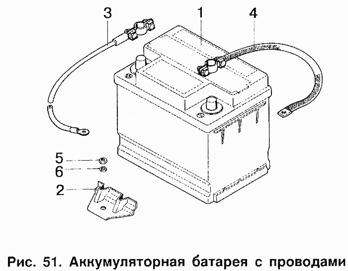 Аккумуляторная батарея с проводами